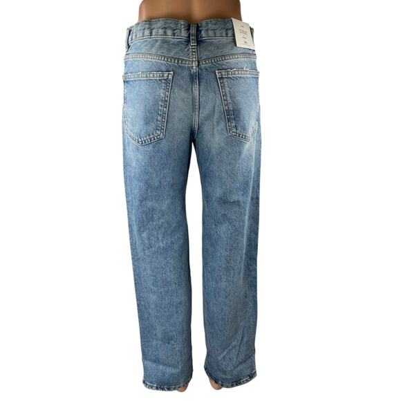 NEW Zara Women's Blue Medium Wash High Rise Relaxed Straight Denim Jeans Size 2 - Picture 3 of 5